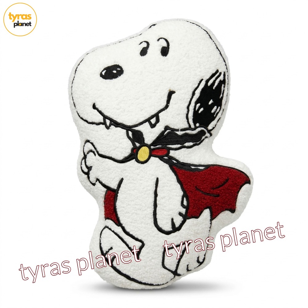 Peanuts Halloween Snoopy Vampire Sherpa 17" Plush Character Pillow PL914 Ivory